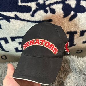 Vintage Ottawa Senators NHL Big Logo Strapback Hat Adjustable Baseball Cap 90s